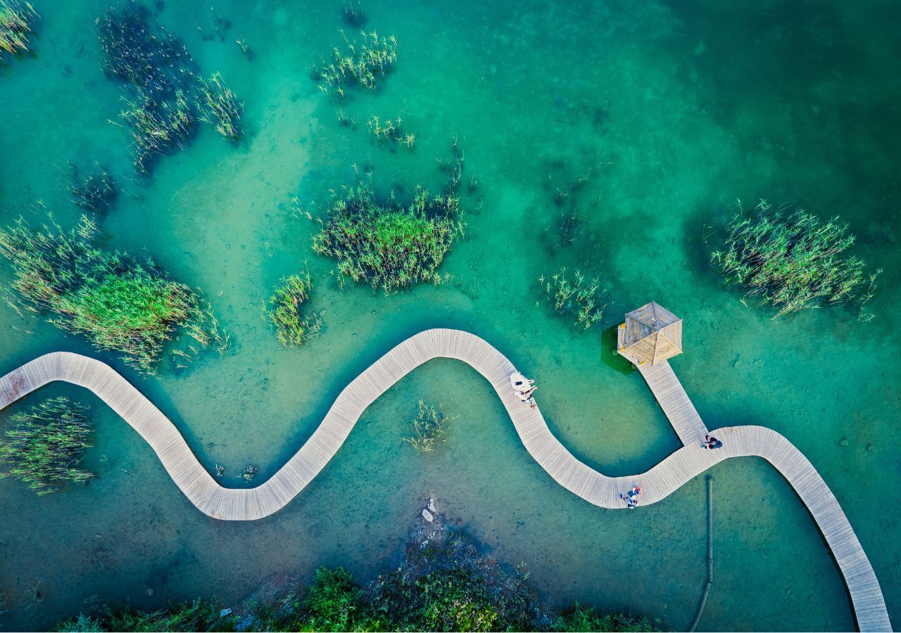 Park Gródek w Jaworznie z lotu ptaka