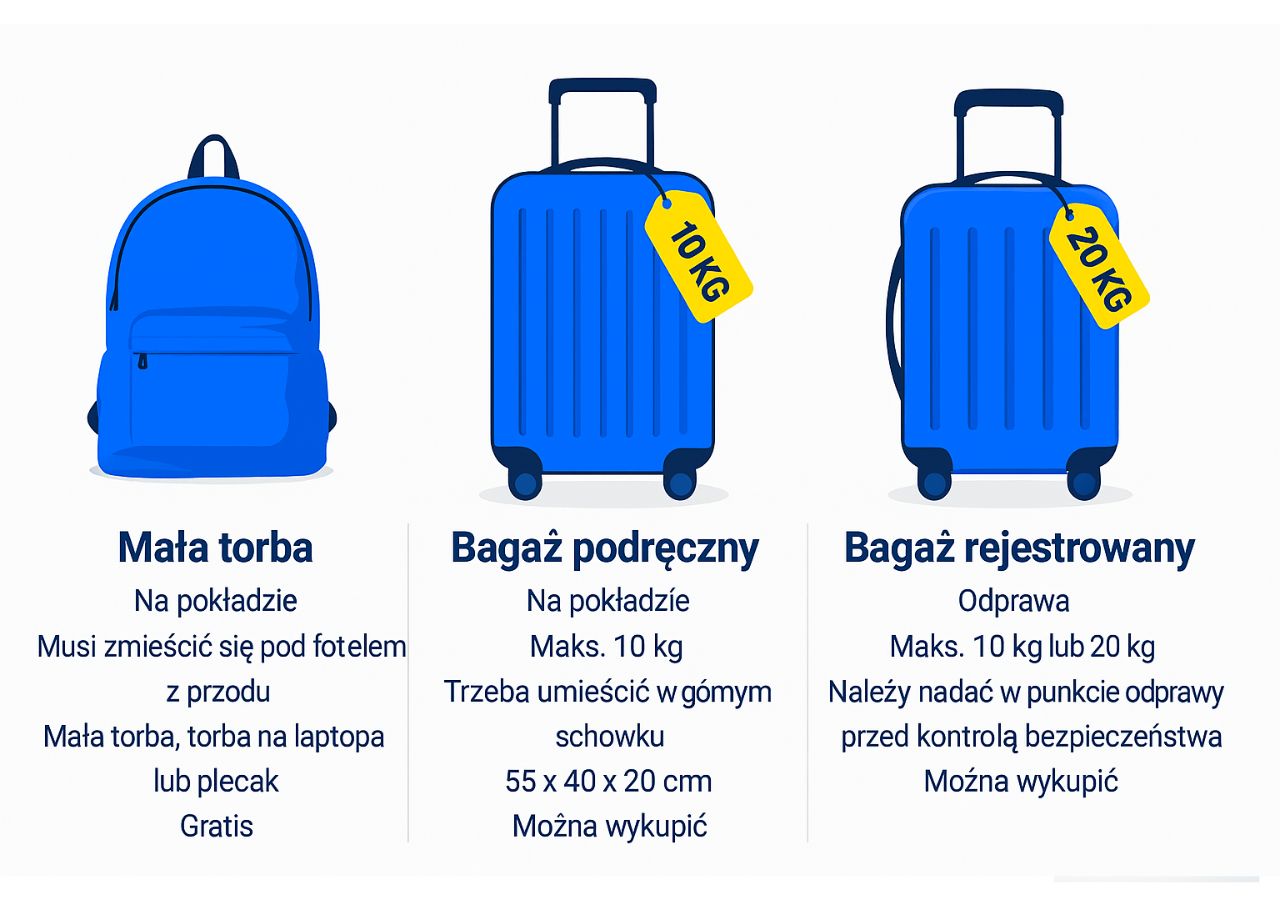 Infografika o bagażu w liniach Ryanair