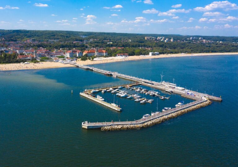Molo w Sopocie z lotu ptaka