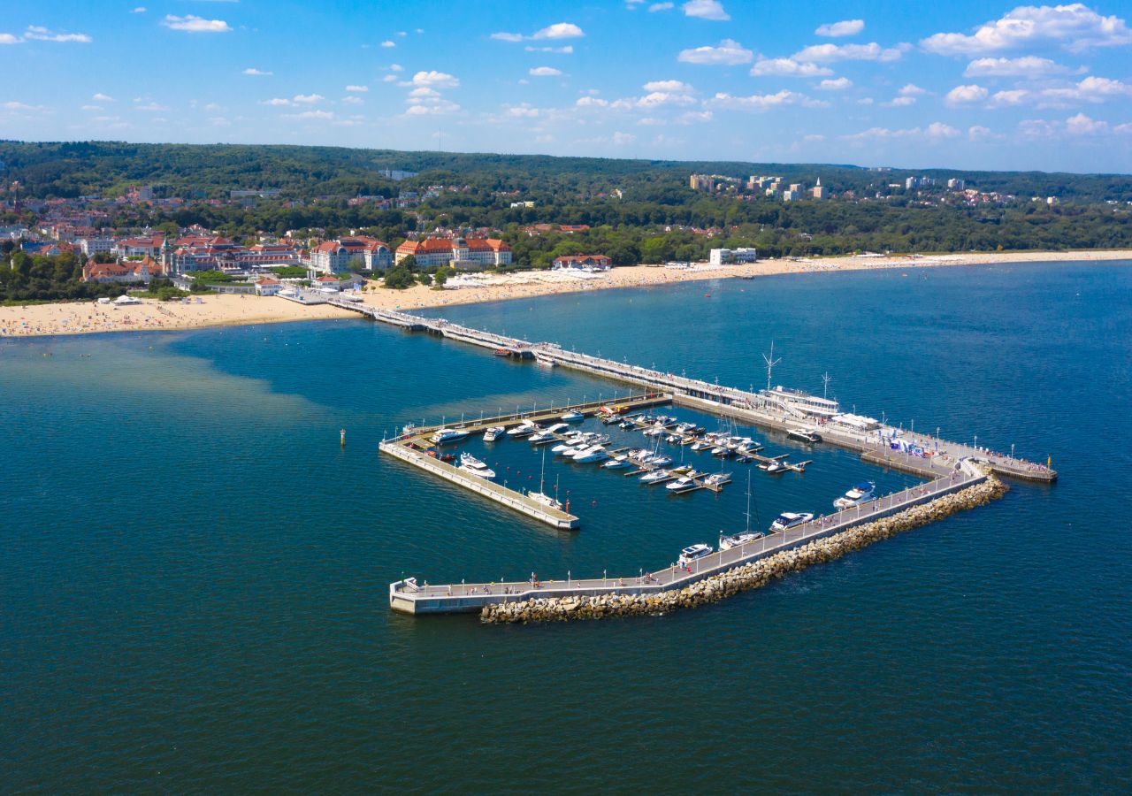 Molo w Sopocie z lotu ptaka