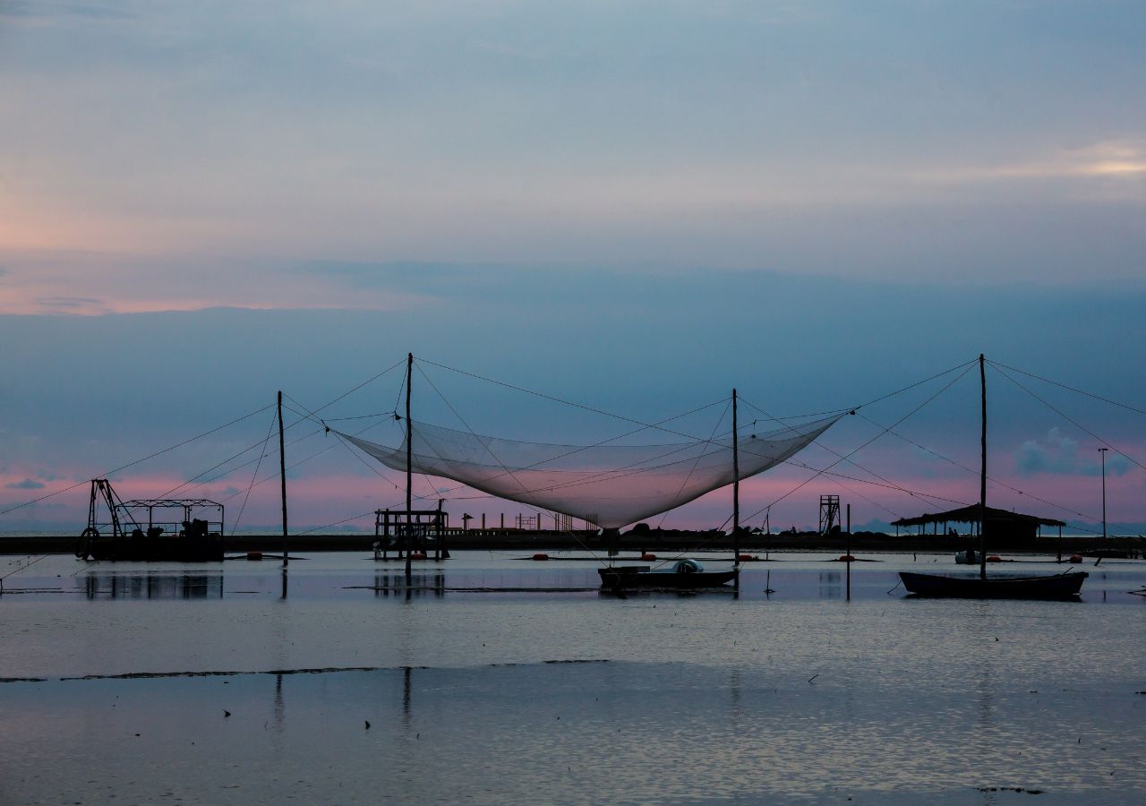 Park Narodowy Divjaka-Karavasta o zachodzie słońca