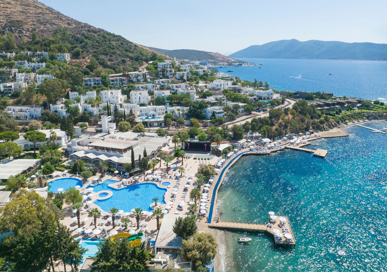 Marina w Bodrum, Turcja z lotu ptaka