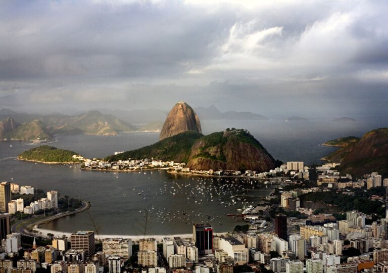 Głowa Cukru (Pão de Açúcar) - Rio de Janeiro, Brazylia i panorama miasta