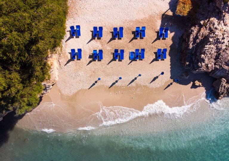 Plaża Gjipe w Albanii z lotu ptaka