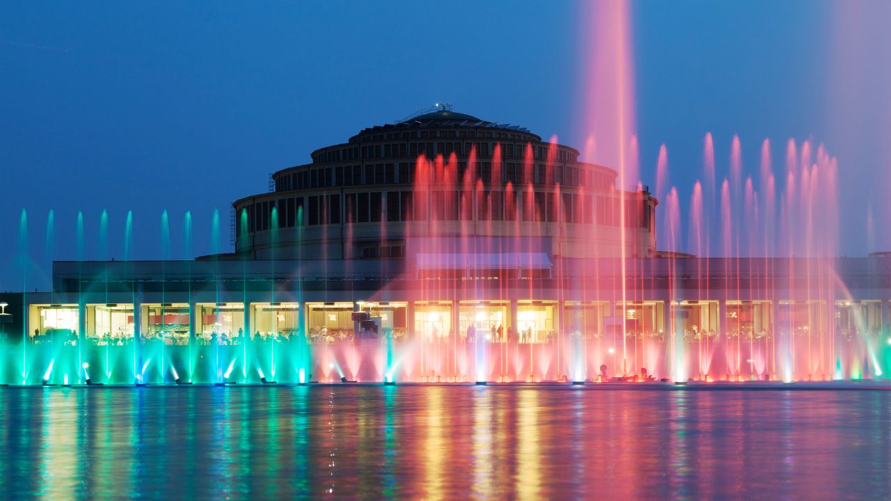 Wrocław: Hala Stulecia i fontanna multimedialna