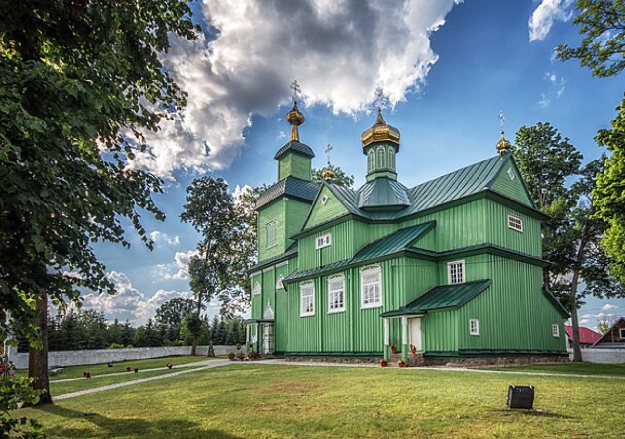 Zielona cerkiew św. Michała Archanioła w Trześciance - Podlasie, Polska