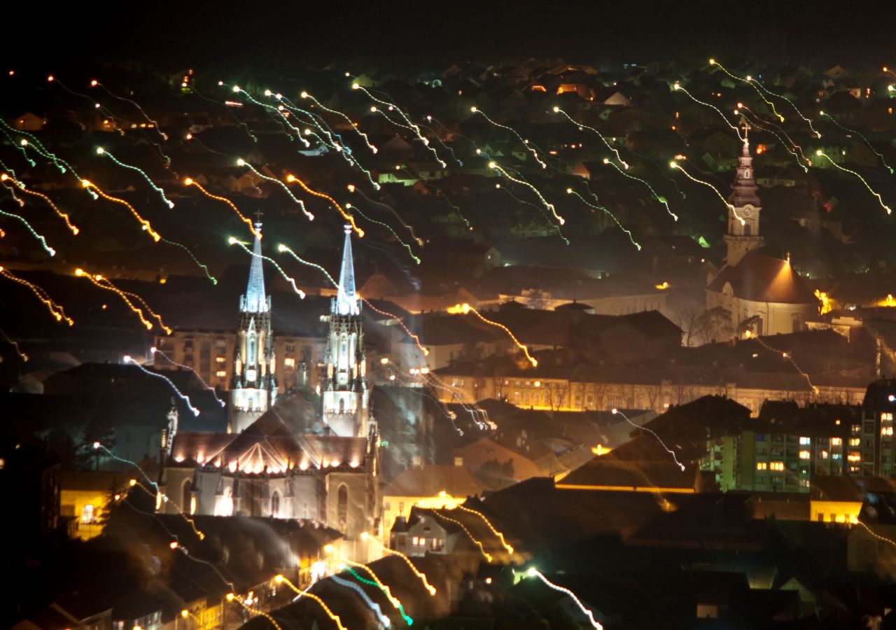 Vrsac, Serbia nocą
